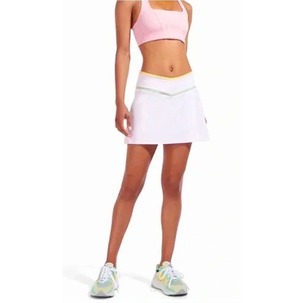 New Balance x Staud Tennis Skort Women's‎ Small White Pastel Trim EUC